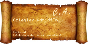 Cziegler Adrián névjegykártya