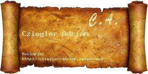 Cziegler Adrián névjegykártya